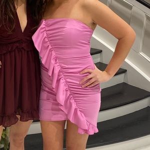 Strapless mini dress